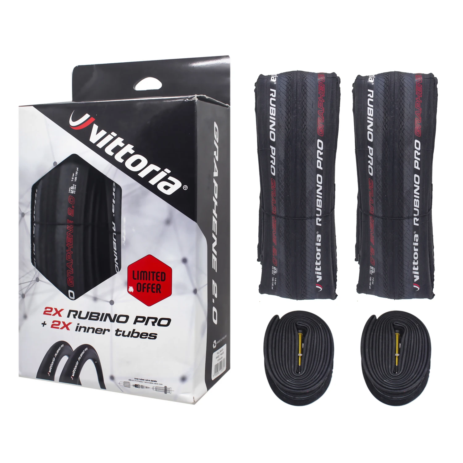 Складные шины Vittoria Rubino Pro G2.0 графитовые 2 0 700x25c с внутренними трубками дорожные