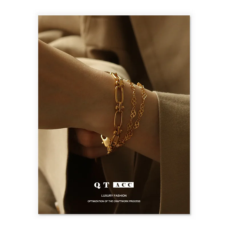 

Brass Knuckles Self-defense Chain Design Sense Gold Rings For Women's Opening Adjustable Designer Minimalist Personalized Jewel