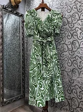 Robe 100% coton pour femmes, vêtements à la mode, Sexy, col en v, manches courtes, longueur mi mollet, XL, nouvelle collection printemps été 2021, décontracté  (2)