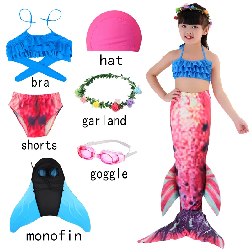 Детский купальный костюм с хвостом Русалочки карнавальный Купальник для девочек