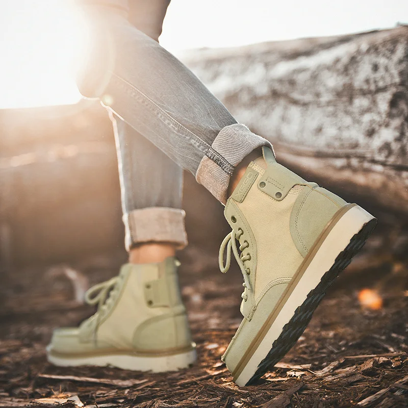 

XIANG GUAN High Top Hiking Shoes Outdoor Men women Cow Genuine leather anti-skid lace-up boot camping trekking Walking sneakers