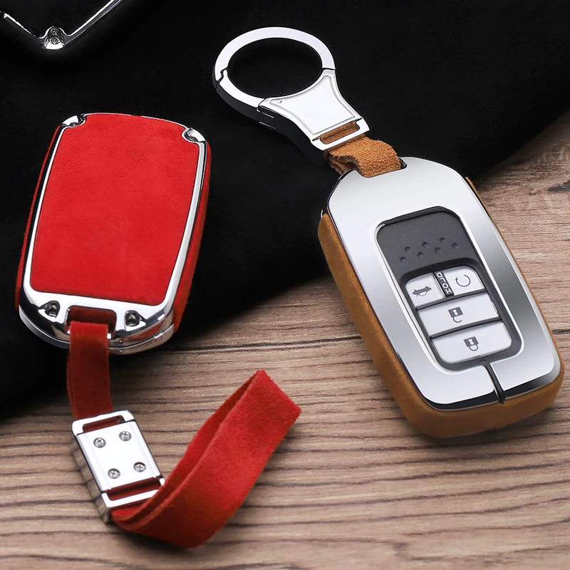 Автомобильный замшевый кожаный чехол для ключей карман на цепочке Honda Accord Civic CRV