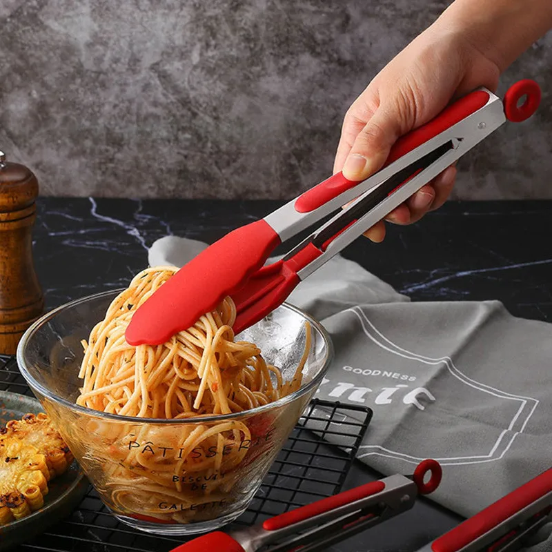 

Barbecue Tool 9 Inch Silicone Food Clip Cooking Utensils Kitchen Gadgets Restaurant Fry Tool Grill Fork Cooking Kitchen Tools.8