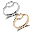 Кольца Love Heart для женщин и детей, парные кольца дружбы BBF BFF, кольца с персиковым сердечком и гравировкой, ювелирные изделия для девушек и кольцо на палец с надписью