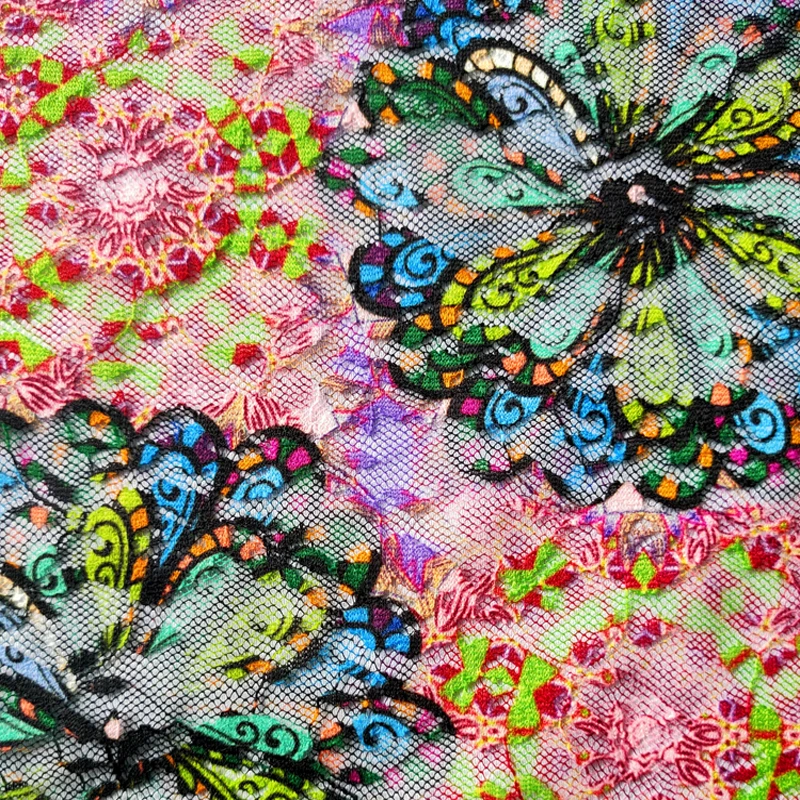 Подсолнечника кружевная ткань с принтом пикантные дышащие моющиеся женские