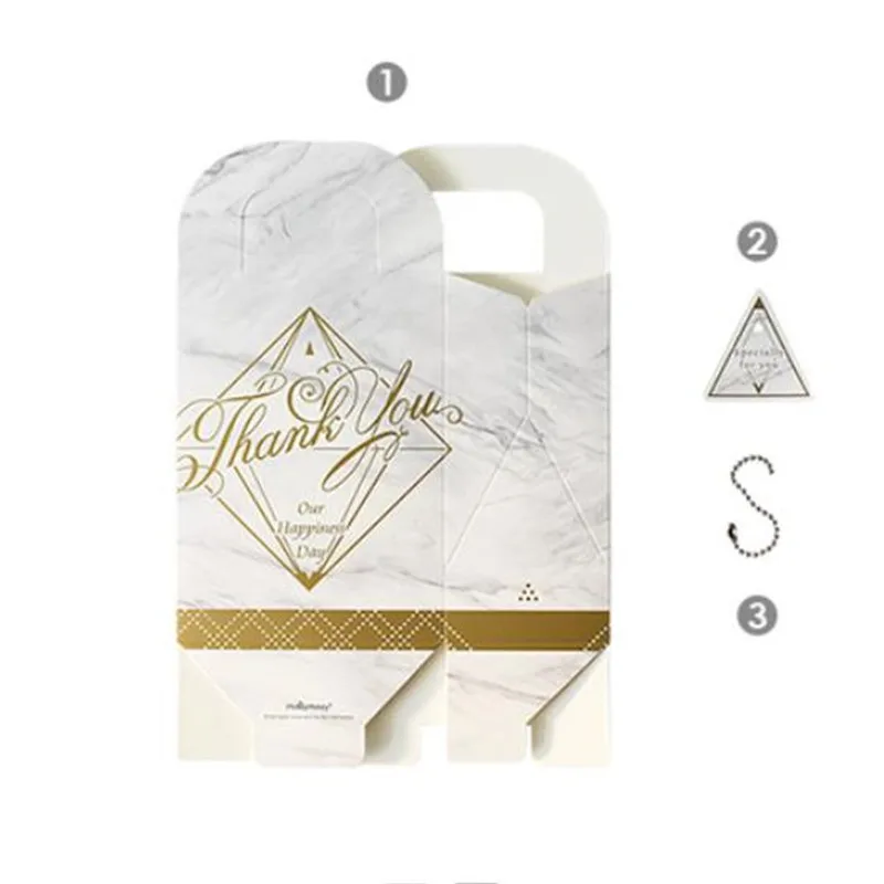 Серый Мрамор подарочной коробке мешок для вечерние Baby Shower Бумага шоколадная нуга