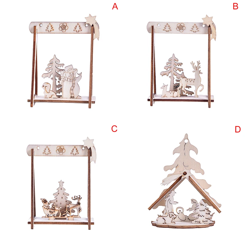 1 шт./лот DIY креативные маленькие полые рождественские деревянные украшения для