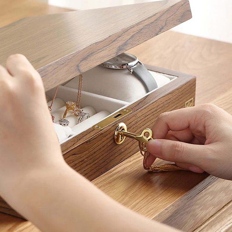 

Upgraded Watch Box,Jewelry Organizer Holder Jewelry Display Box Earrings Storage Organizer,Made of High Quality Wood