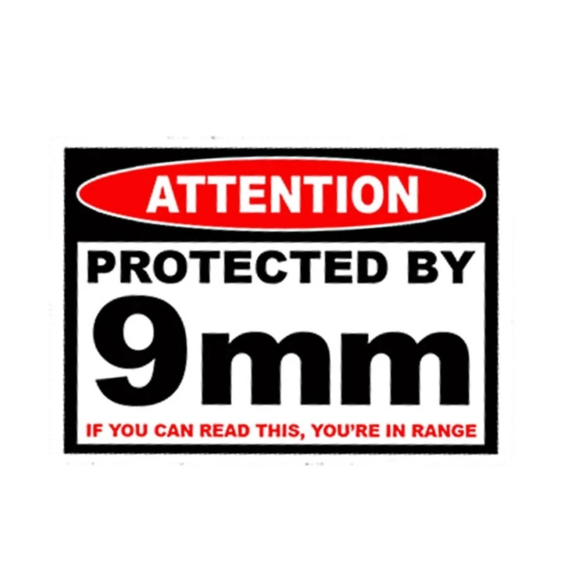 

Protected 9 Mm Warning Pistol Gun Case Safe Ammo Box Car Sticker Accessories Waterproof Window PVC 13cm X 10cm