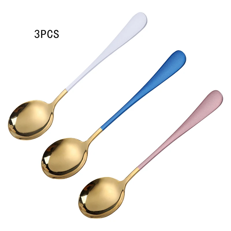 

3 шт. десертная ложка с длинной ручкой из нержавеющей стали, гладкая ложка для смешивания, кофейные ложки, чайная ложка, ложка для мороженого,...