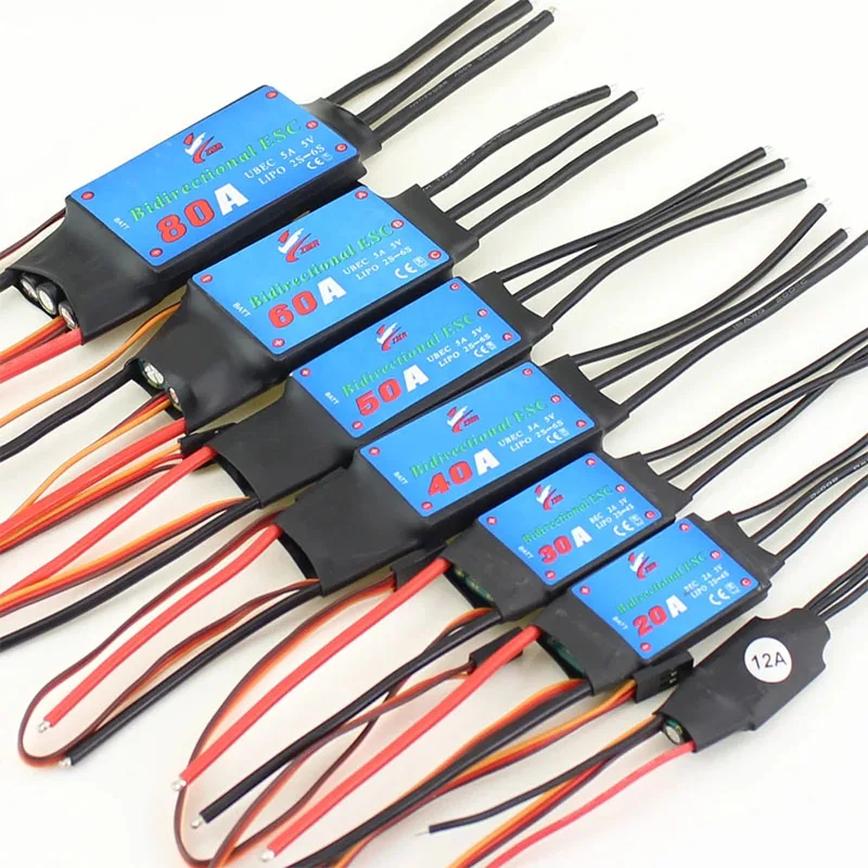 

ZMR 12A/20A/30A/40A/50A/60A/80A Bidirectional Brushless ESC for Remote Control Ship Pneumatic Underwater Propelle