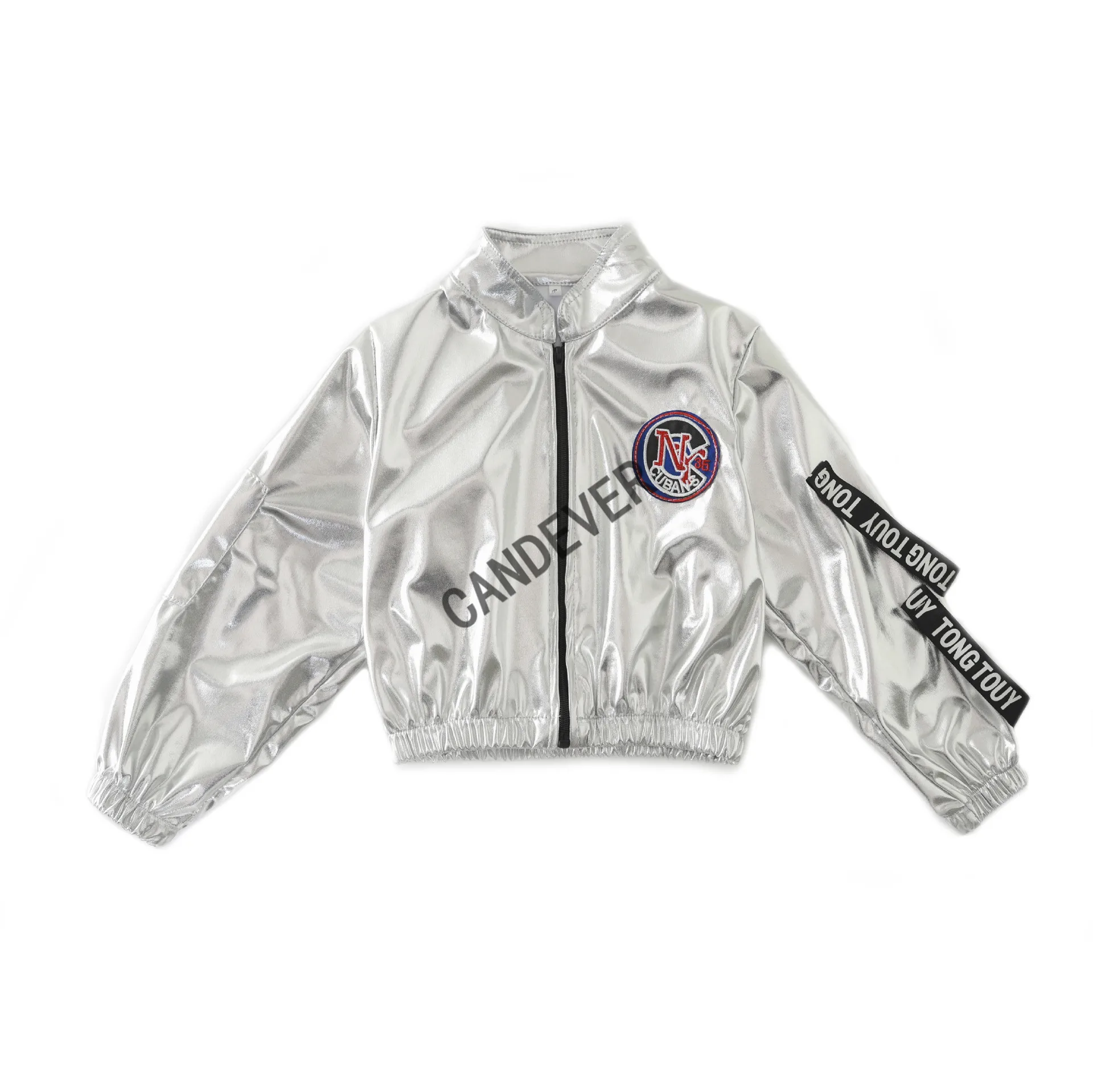 Детская мода зеленая одежда в стиле хип хоп короткая куртка укороченный топ