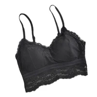 french style lace bralette padded bra summer women crop tops wireless underwear sexy back tube top comfortable lingerie