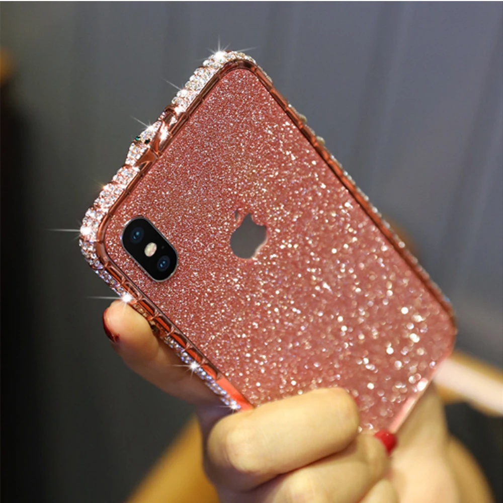 Роскошный модный блестящий чехол для Apple iPhone 11 Pro XS MAX XR X 6 6s 7 8 plus с алмазной рамкой