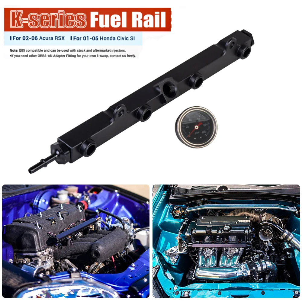 12 6 Алюминий сплав серии K черный высокий поток Топливная рампа для Honda/Acura K20 K24