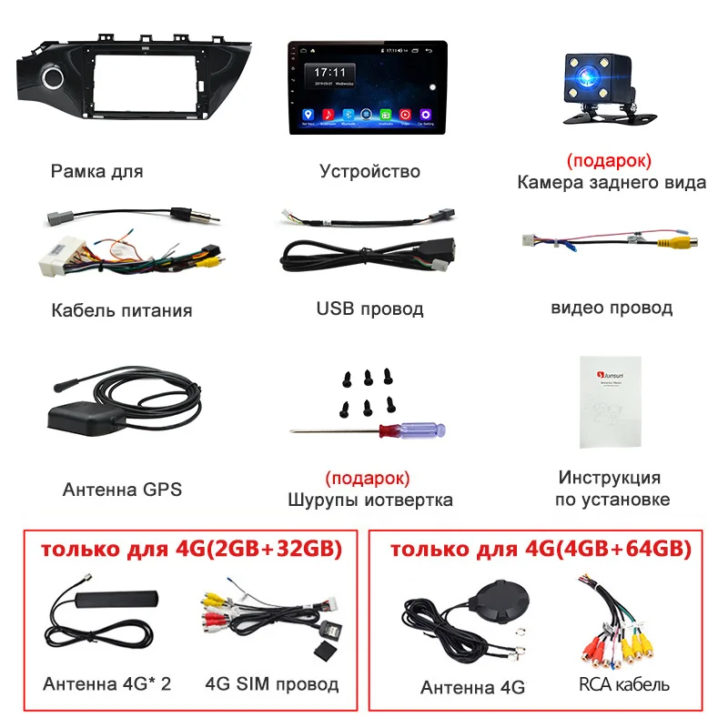 Junsun V1 2G+ 32G Android 9,0 DSP автомобильный Радио Мультимедиа Видео плеер для KIA RIO 4 2 din DVD gps-навигация с rds
