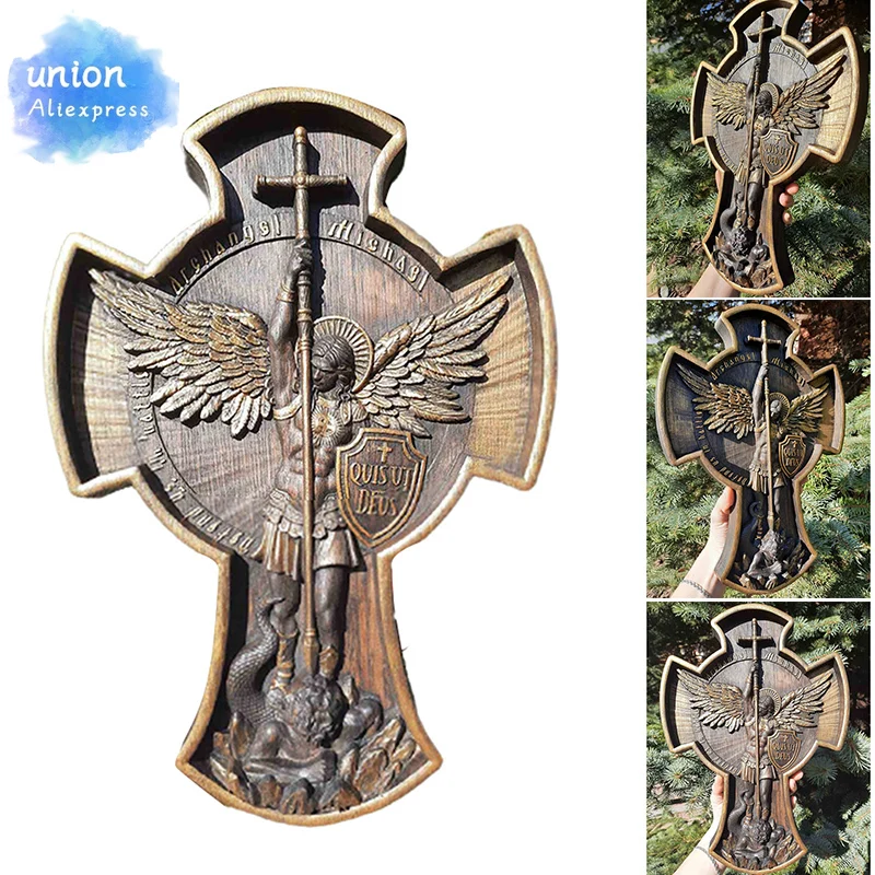 

Archangel Майкл, резная икона из натурального дерева, христианский деревянный подарок для Него, подарок на новоселье, подарок, мужской сад