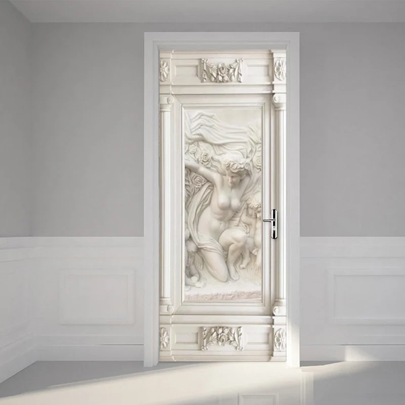 

Пвх дверная наклейка Европейский Стиль 3D стерео фигурка фото обои Гостиная Спальня самоклеящиеся водонепроницаемые 3D наклейки s фрески