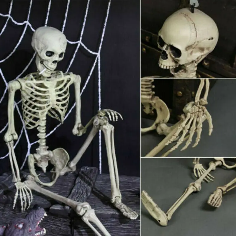 

Poseable Full Life Size Human Skeleton Halloween Decoration Party Prop 40cm New