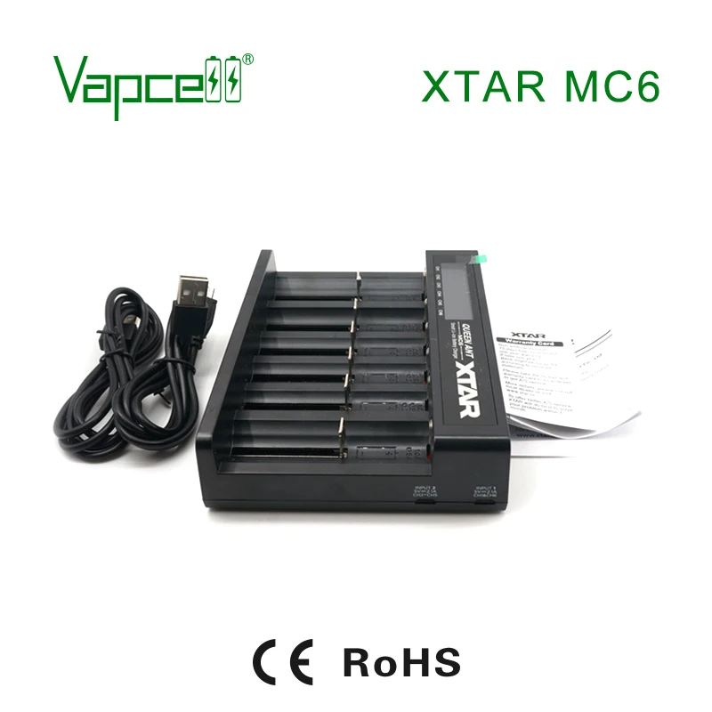 Зарядное устройство Vapcell XTAR MC6 для литий ионных аккумуляторов 26650 21700 20700 18650 18350 14500