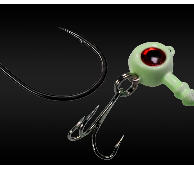 5pcs/bag Crank Jig Head Hook Carbon Steel Round Head Fishing Hooks With Treble Hooks Soft Worm Fishing Accessories 5g 7g 10g