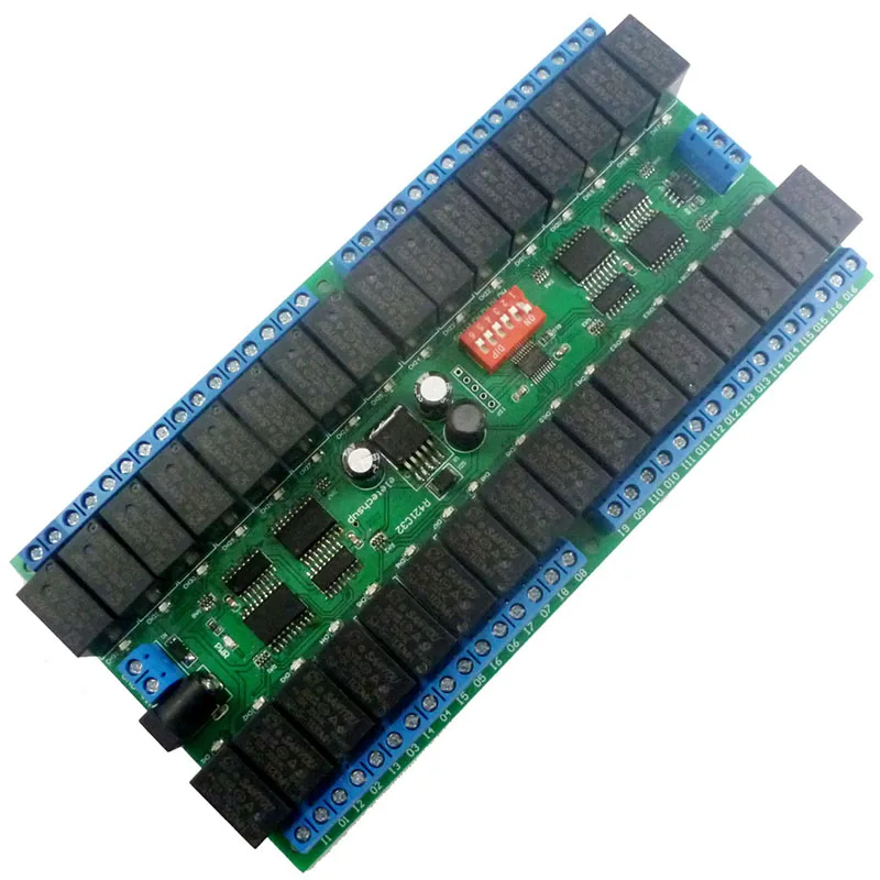 Горячая R421C32 DC12V 32 канала Modbus RTU RS485 автобус реле UART модуль последовательная Нижняя плата для PLC светодиодный дом Автоматизация дверной замок