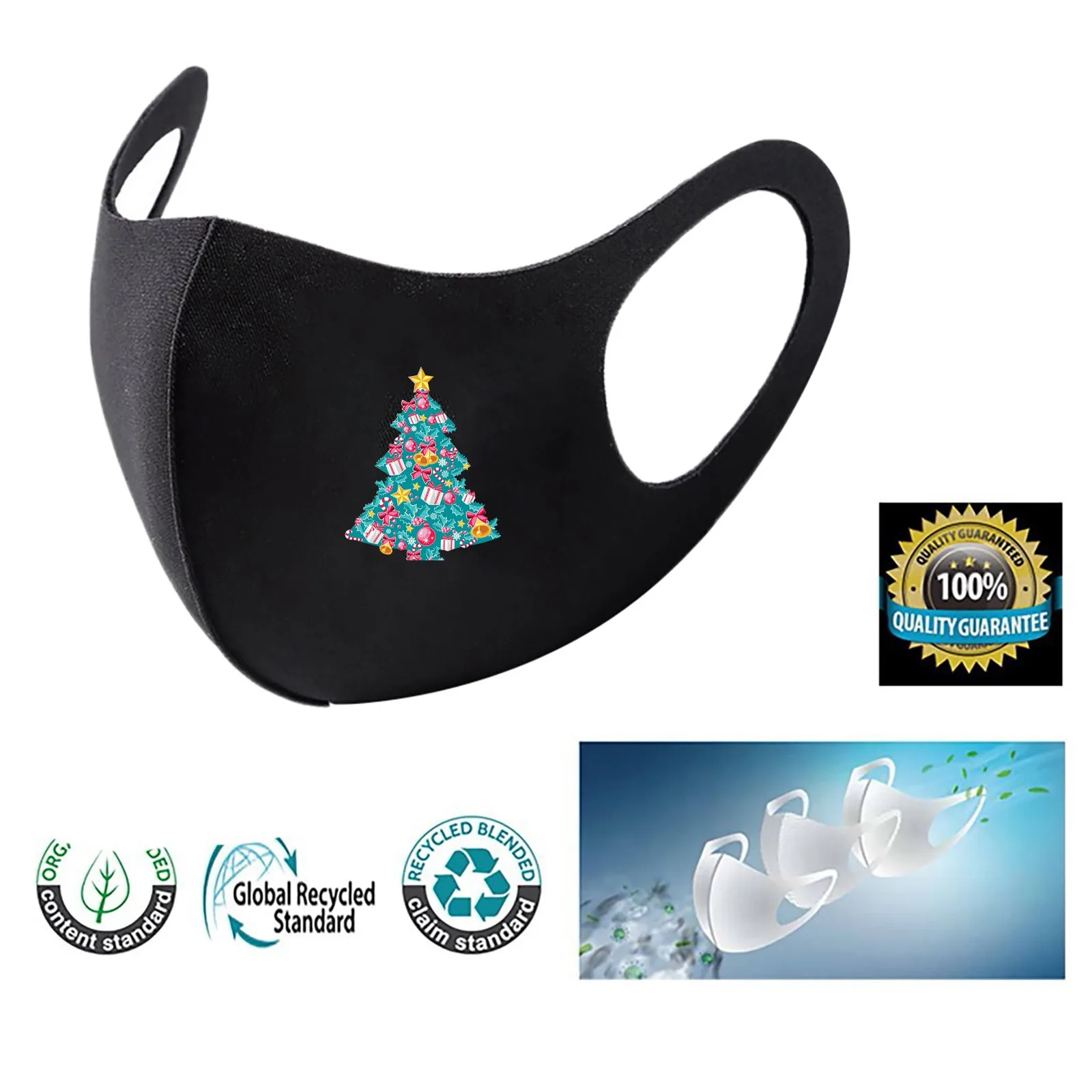 

1PC Christmas Adult's Mask Breathable Reusable Colorful Mask Protection Fashionable Neutral Washable mascarillas