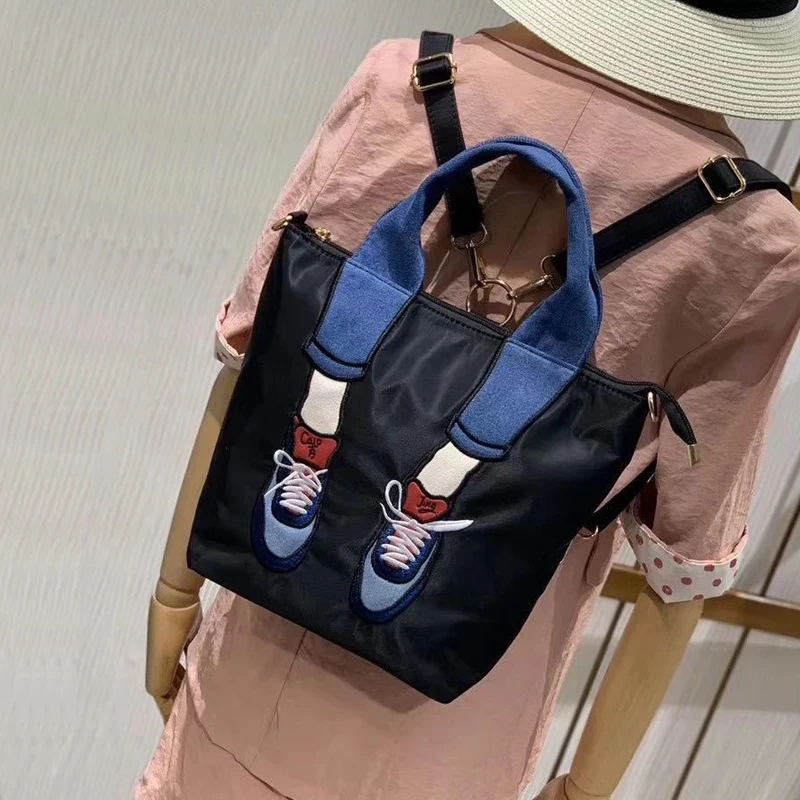 Вместительный модный брендовый женский рюкзак, сумки, нейлоновые женские сумки-тоуты, сумка через плечо с мультипликационным принтом для п...