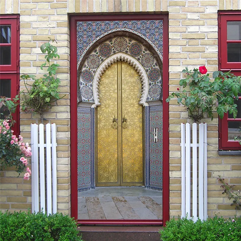 Новинка Рамадан Kareem декоративные наклейки на двери клейкие обои виниловые