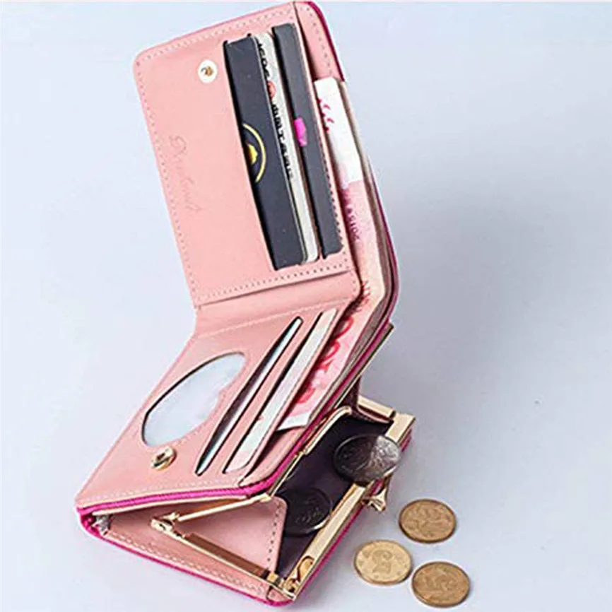 Женские кошельки Новые короткие многофункциональные складывающиеся винтажный