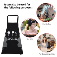 kitchen apron waterproof oil proof apron for woman adjustable household cooking bib with pocket hand wiping clean tool accessory