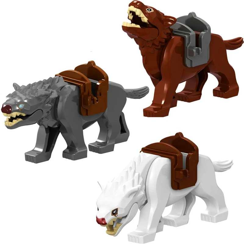 Конструктор игрушечный в виде животного волка рыцаря дневного света тигра Льва