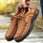 Мужские удобные кожаные кроссовки, коричневые водонепроницаемые кеды, Повседневная модная обувь, размеры 38-48, новинка 2019