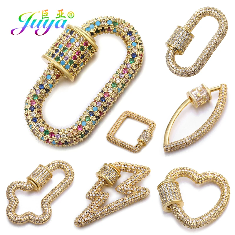 Juya DIY Punk Jewelry Making Supplies 7 Styles Copper Fastener Carabiner Screw Clasps Pendants Accessories For Necklace Handmade | Украшения