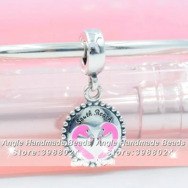 Аутентичные 925 пробы серебряные подвески с фламинго для Южной пляжа Подвески из