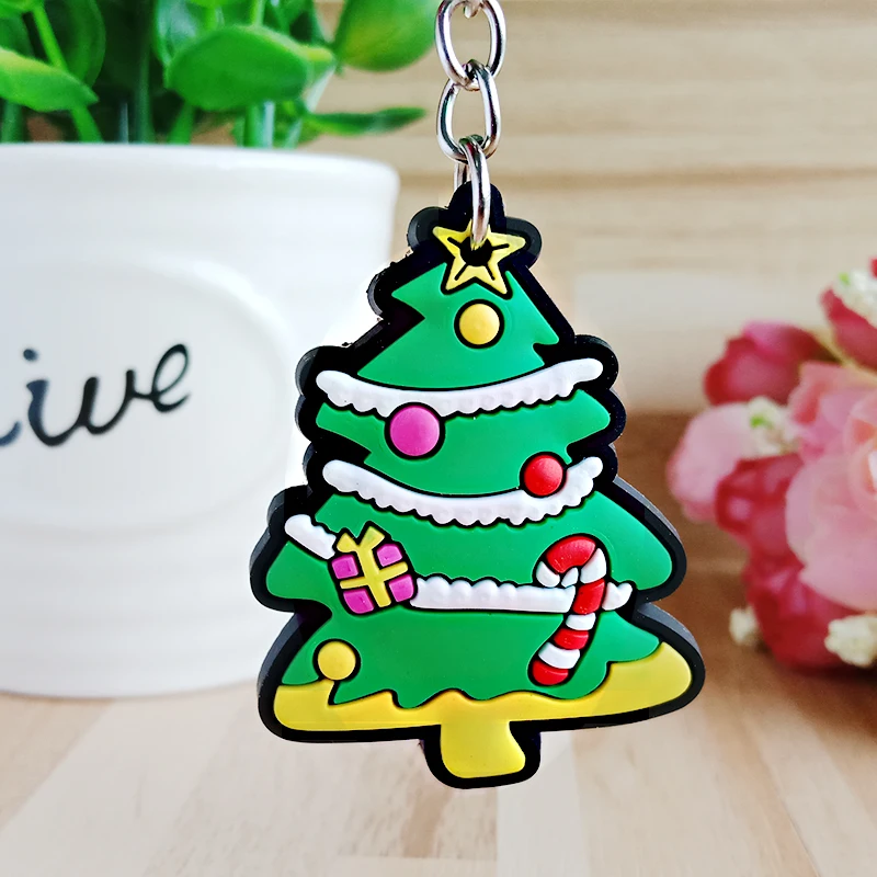 Новинка 2019 лидер продаж брелки из ПВХ в виде Санта Клауса/саней/оленя/дерева