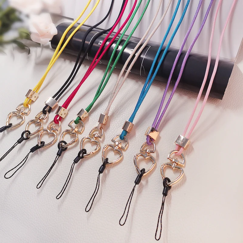 

Mobile Phone Lanyard Strap Love Button Braided Lanyard for Iphone Huawei Redmi Samsung Xiaomi Phone Card Long Keycord Lanyard
