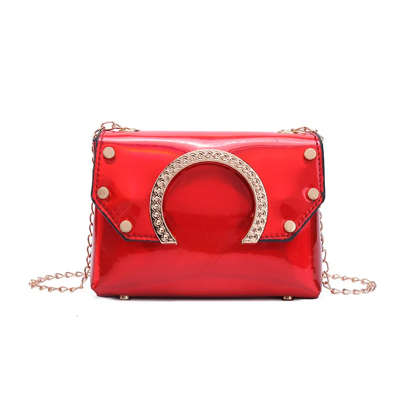 Простая полукруглая сумка-мессенджер с лазерной цепочкой для ногтей из ивы сумка