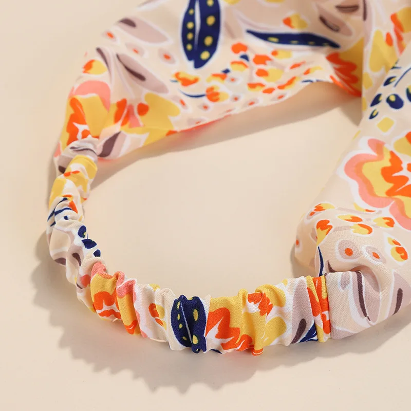 

Floral Print Triangle Bandanas Headbands Elastic Hair Bands Sweet Hair Scarf Scrunchies Vintage Hairband Women Hair Accessories