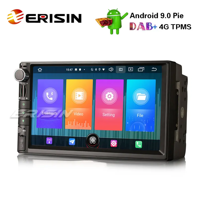 Erisin ES2649U " 2 Din Android 9,0 автомобильный стерео gps WiFi DAB+ DVR DVB-T2-IN BT OBDII СБ Navi