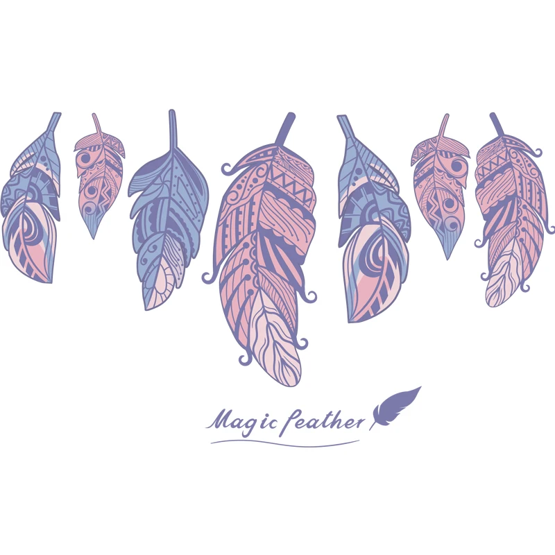

Creative Colorful Feathers Wall Stickers Living Room Wall Decoration Aesthetic Bedroom Self-adhesive Mural Room Decor