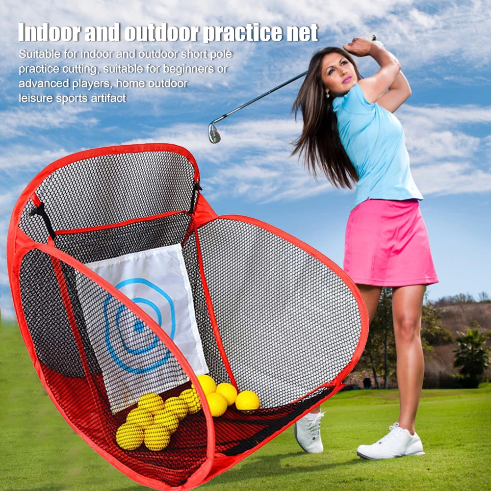 

NEW-Nylon Golf Practice Net Indoor Outdoor Chipping Pitching Cages Mats Practice Easy Net Golf Training Aids