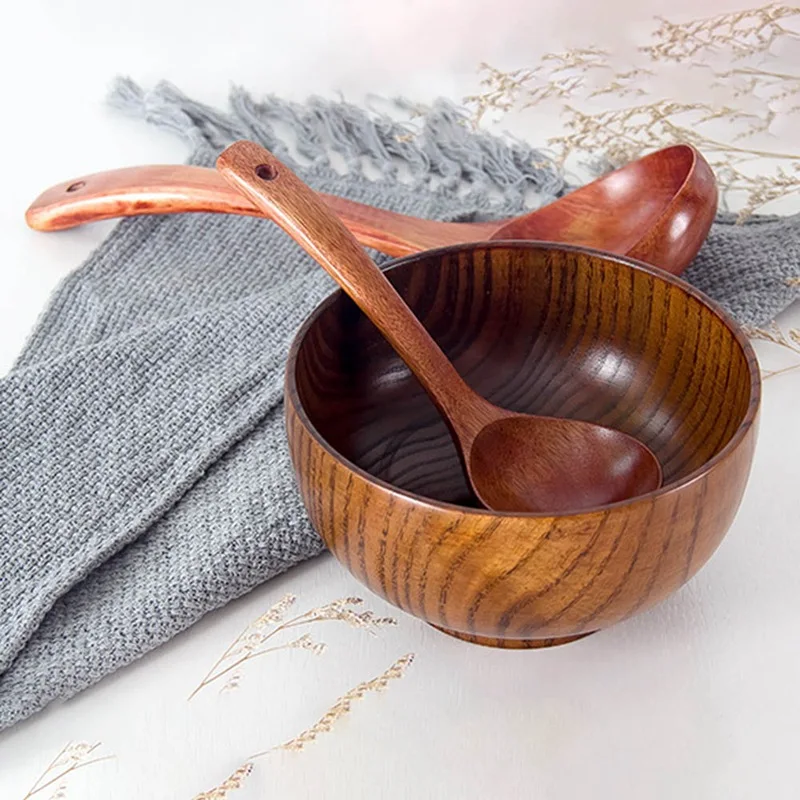 Деревянные ложки для супа с длинной ручкой Бамбуковая кухонная утварь чайная