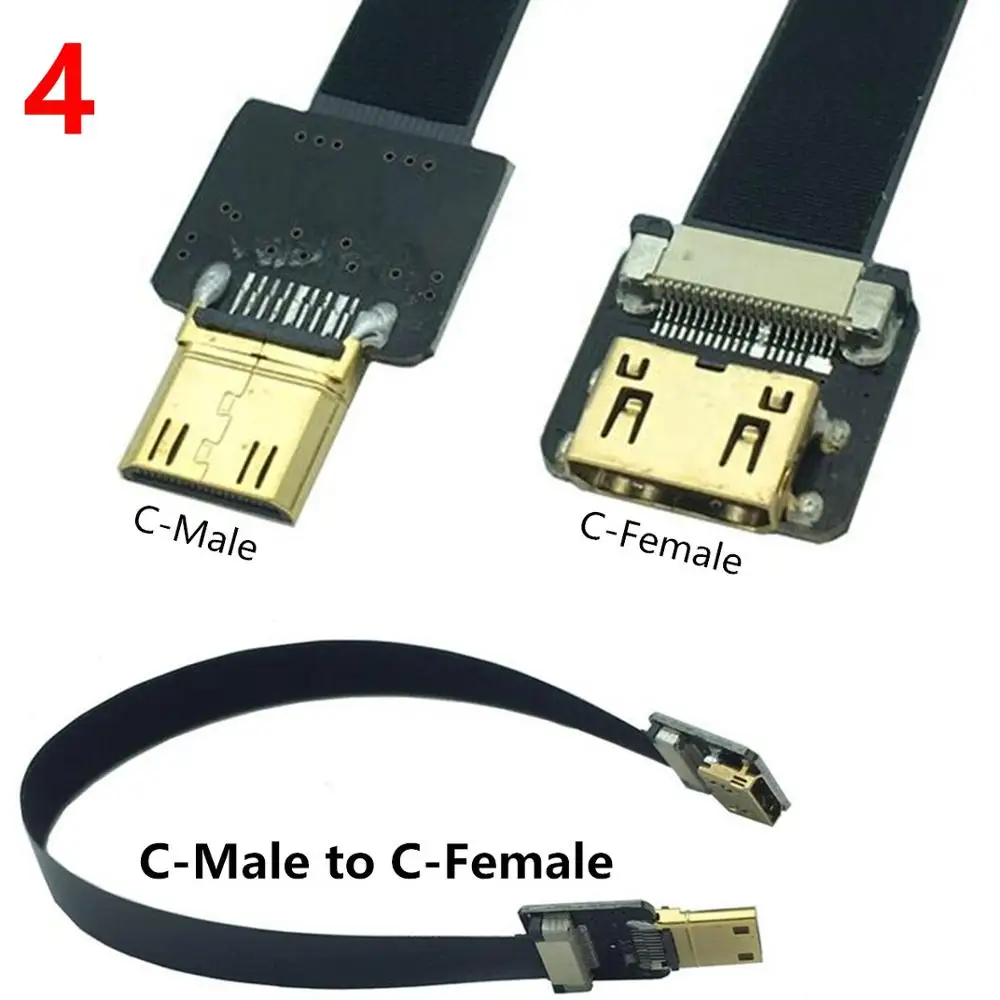

FPV Flat Cable Micro Mini HDMI-compatible Ribbon Cable Up Down Angle Adapter FPC Pitch for Multicopter Aerial Photography