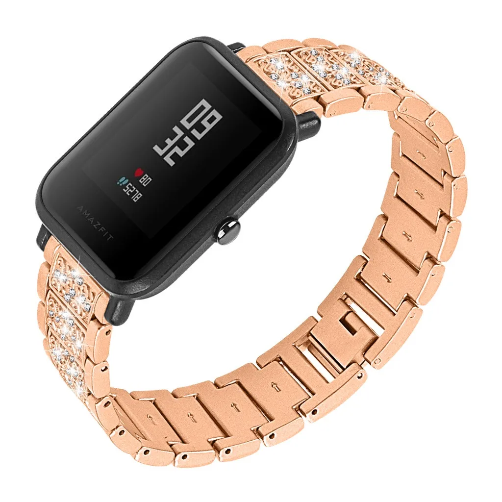Металлический Кристальный ремешок для наручных часов Xiaomi Huami Amazfit Beep Youth Watch