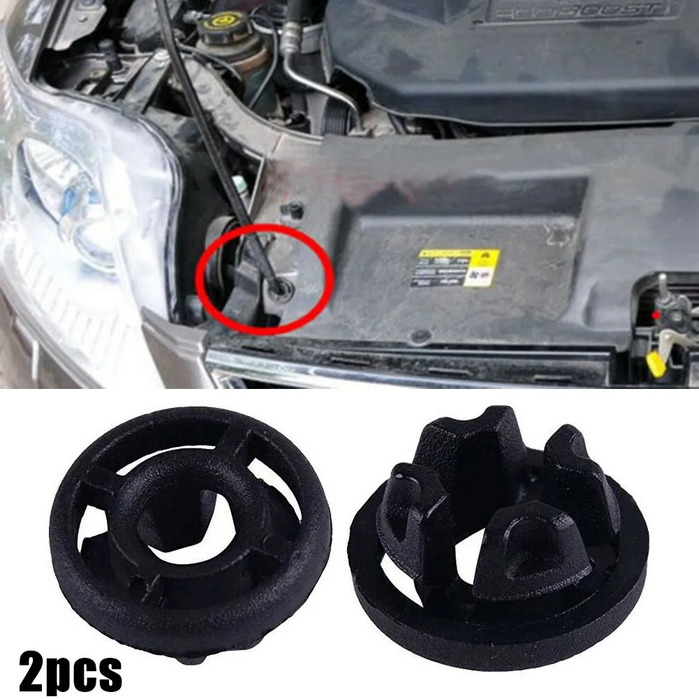 

2pcs Car Hood Support Prop Rod Grommet Fit For Ford C-Max 2013-2017 Black Plastic Gasket Car Accessories