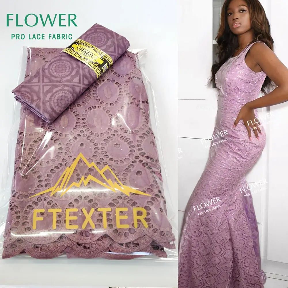 

2.5+2.5 Yards Embroiders Austria Cotton 2020 Dubai Swiss Voile Lace By The Yard Bazin Riche Gextczer For Sewing Women Clothing