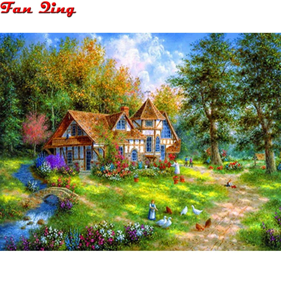 Алмазная вышивка для загородного дома полный квадратный/круглый комплект