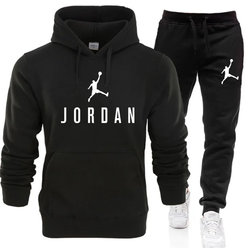 

Autumn and Winter men's hooded Sweater suit - Track Suit Sweatshirt Wool Hoodie + Sweatpants Jogging Ladies Pullover 3XL
