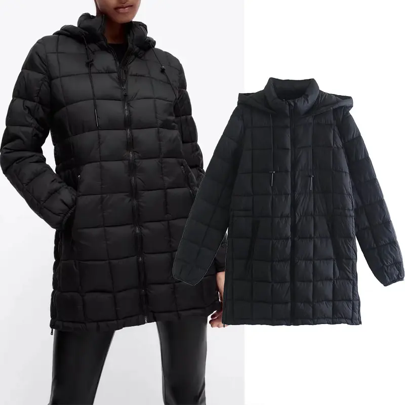 

Женская куртка с капюшоном Za, свободная винтажная куртка с длинным рукавом, верхняя одежда в уличном стиле, Осень-зима 2021